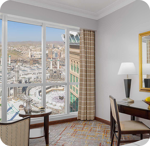 Hotel room with city view