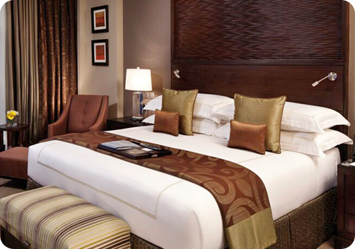 Hotel room with city view
