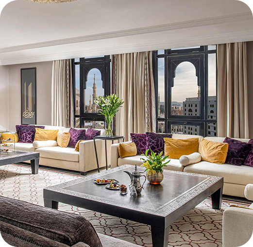 Hotel room with city view